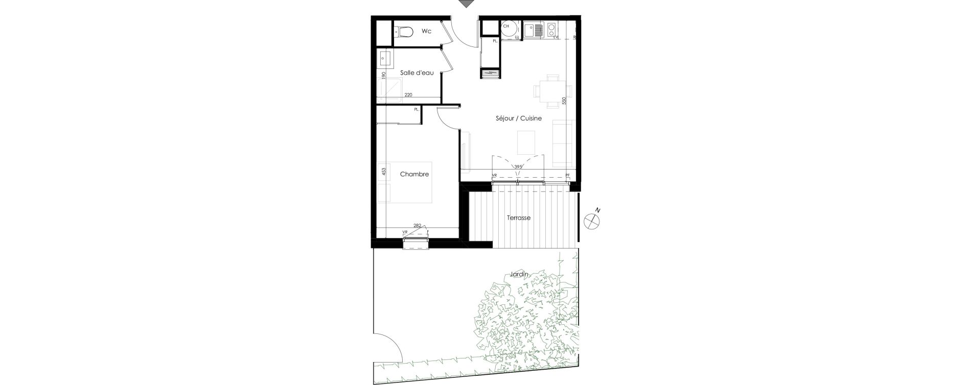 Appartement T2 de 41,30 m2 &agrave; Castelginest Centre