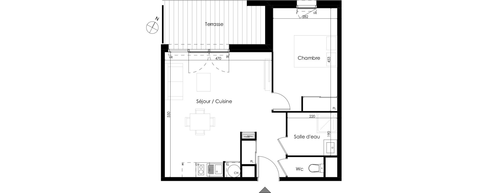 Appartement T2 de 44,90 m2 &agrave; Castelginest Centre