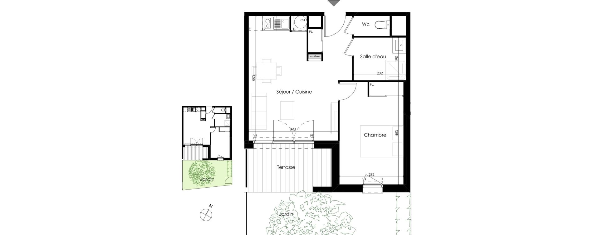 Appartement T2 de 41,20 m2 &agrave; Castelginest Centre
