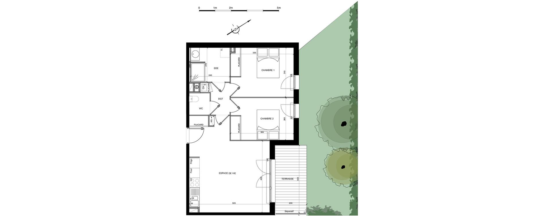 Appartement T3 de 58,60 m2 &agrave; Castelginest Centre