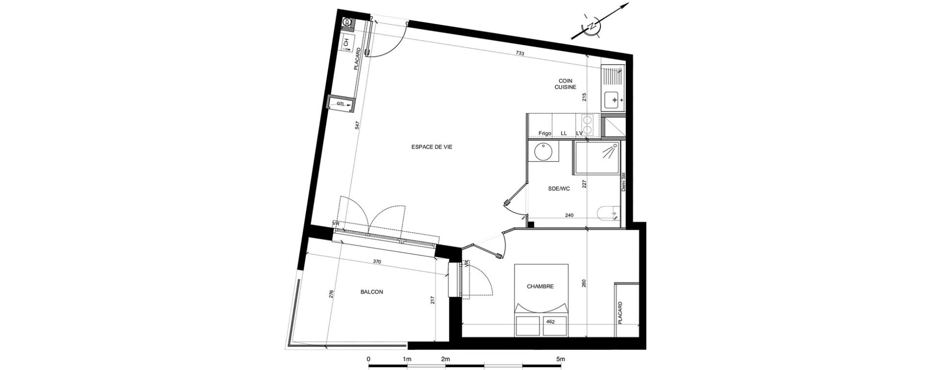 Appartement T2 de 50,30 m2 &agrave; Castelginest Centre