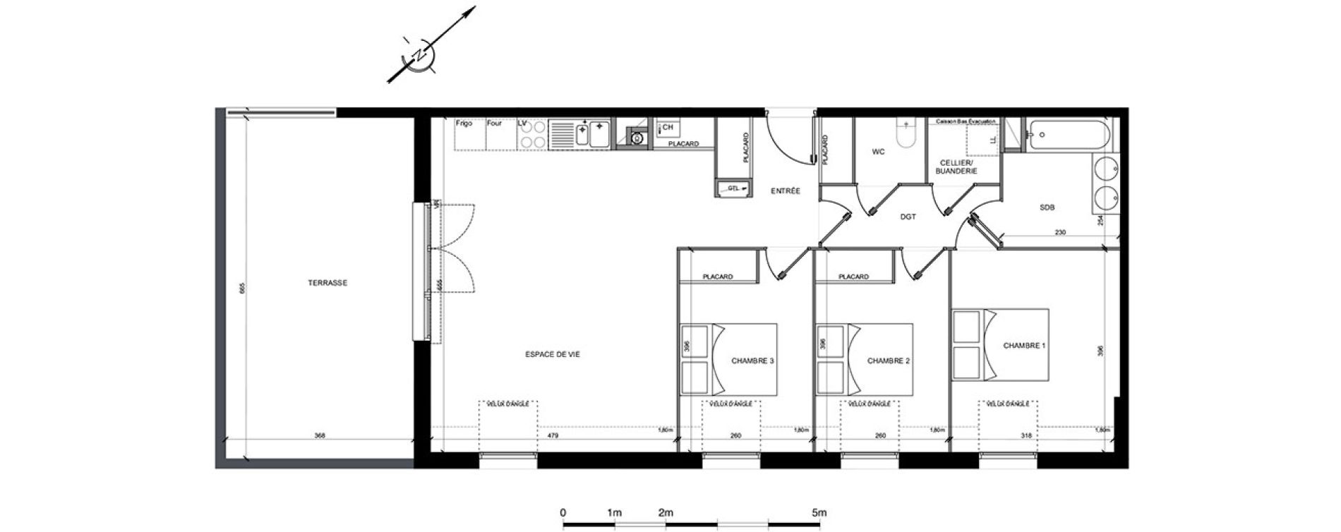 Appartement T4 de 80,95 m2 &agrave; Castelginest Centre
