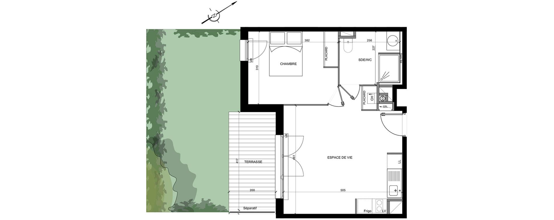 Appartement T2 de 40,10 m2 &agrave; Castelginest Centre