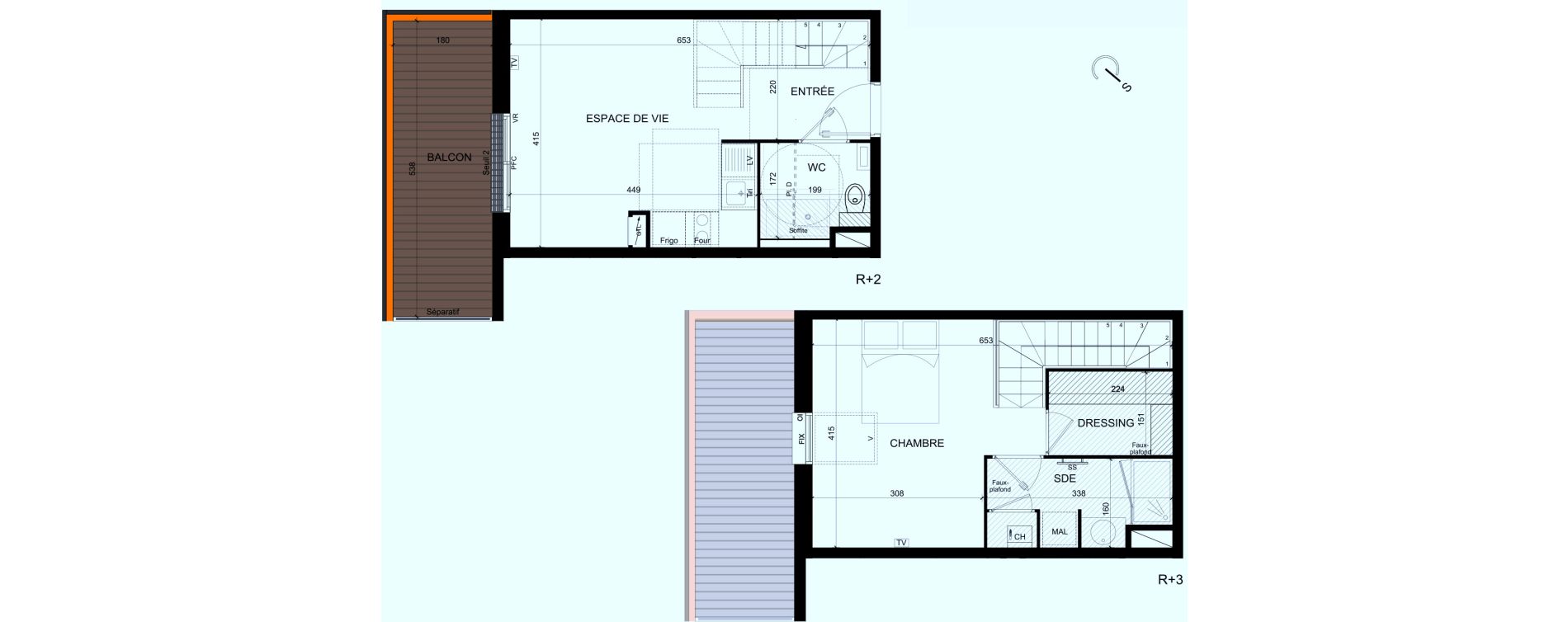 Duplex T2 de 46,35 m2 &agrave; Castelginest Centre