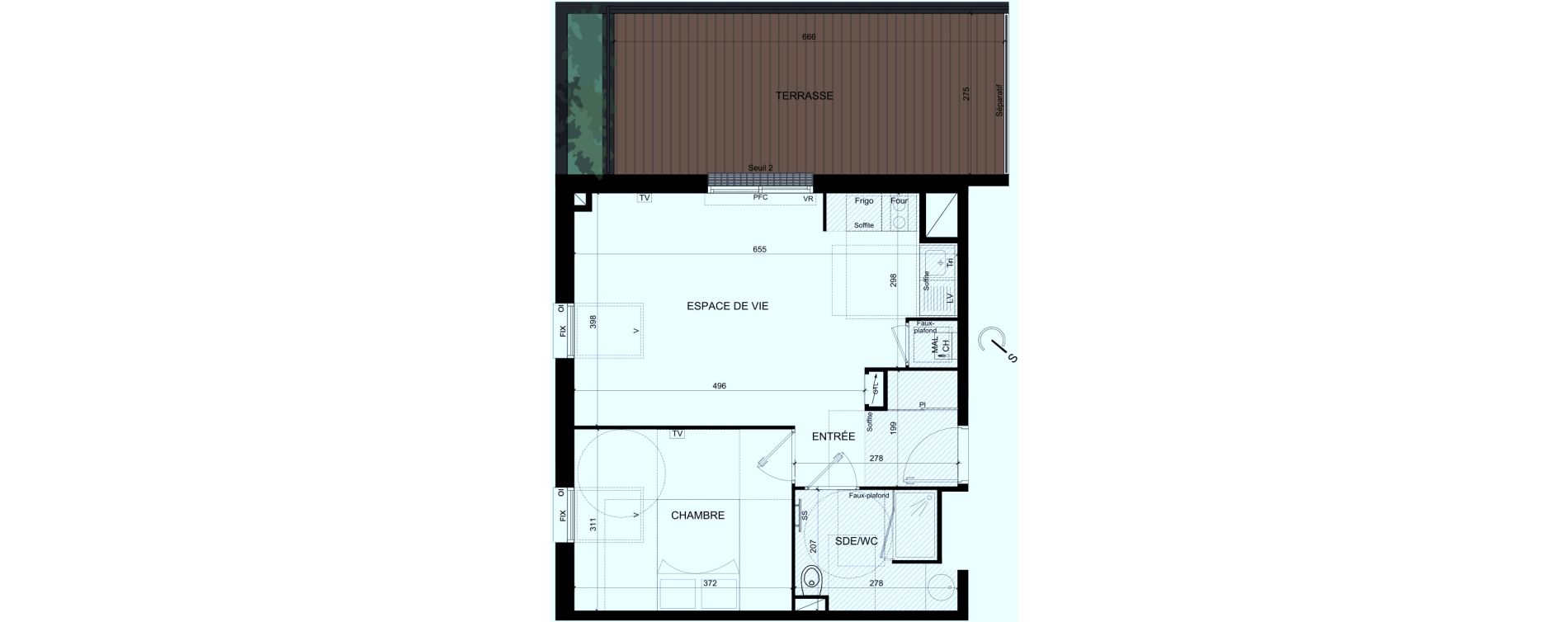 Appartement T2 de 44,55 m2 &agrave; Castelginest Centre
