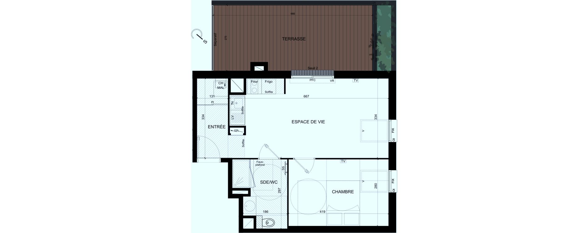 Appartement T2 de 43,20 m2 &agrave; Castelginest Centre