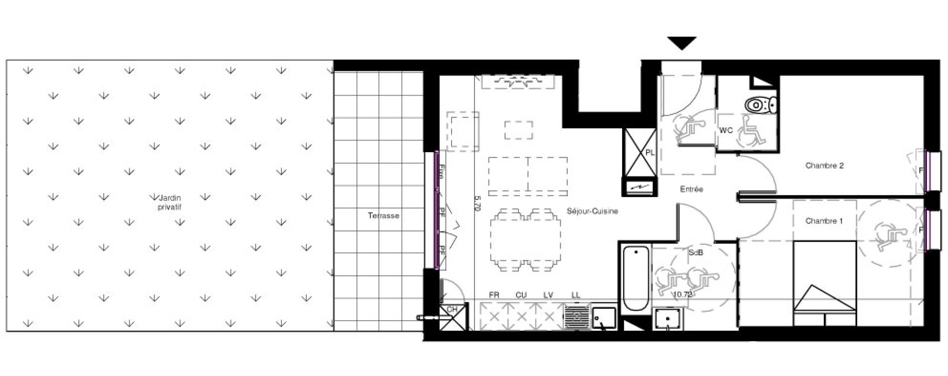 Appartement T3 de 56,27 m2 &agrave; Castelginest Centre