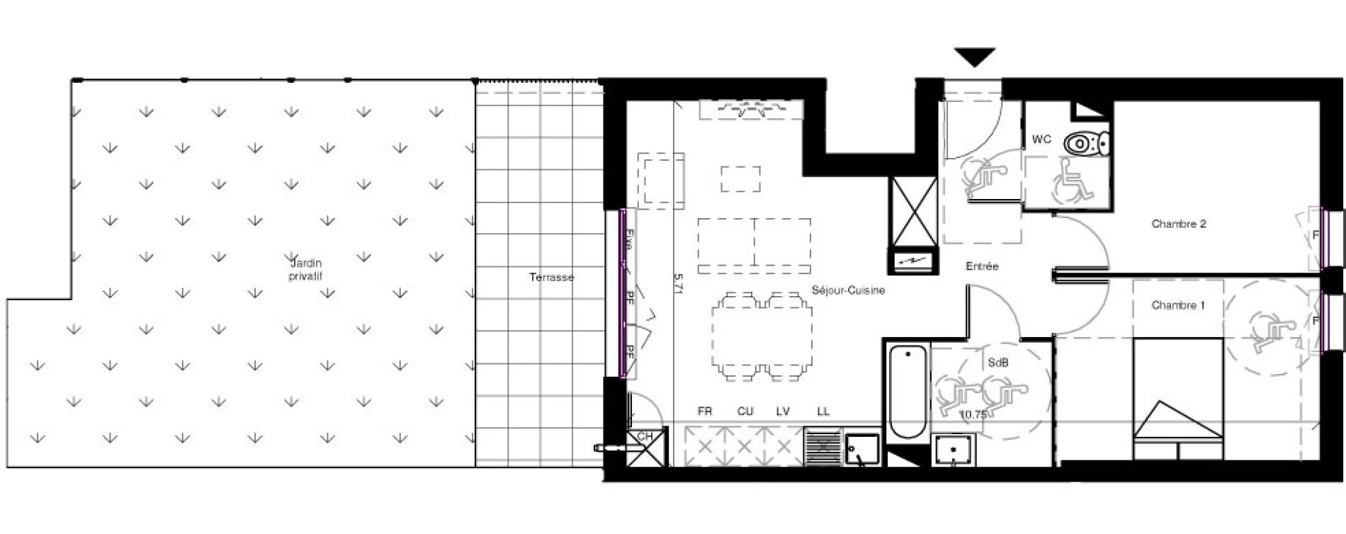 Appartement T3 de 56,32 m2 &agrave; Castelginest Centre