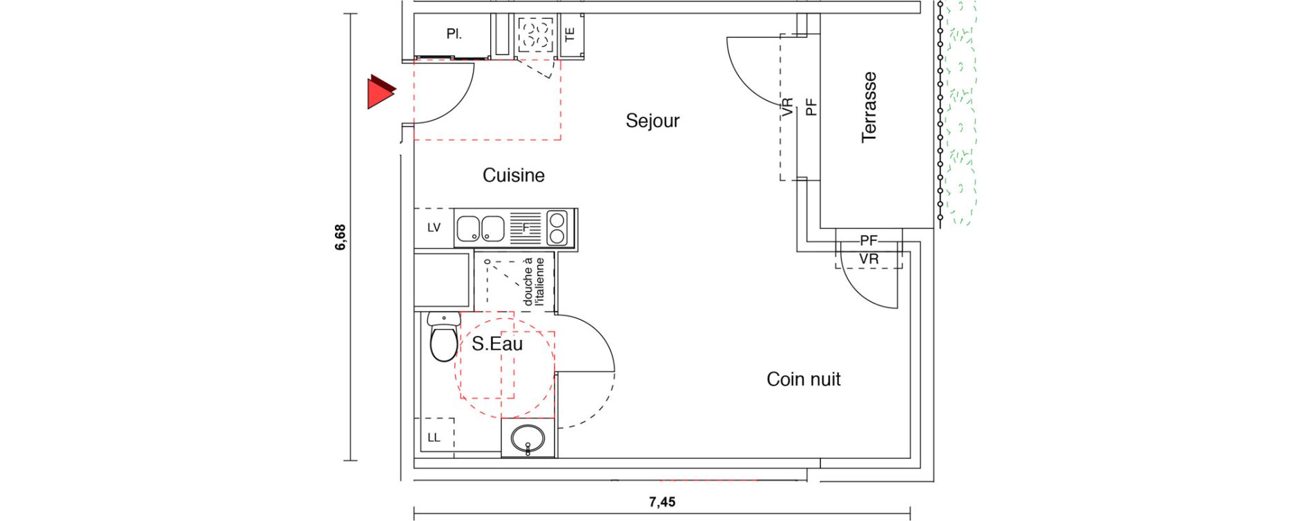 Appartement T1 de 41,00 m2 &agrave; Castelginest Centre
