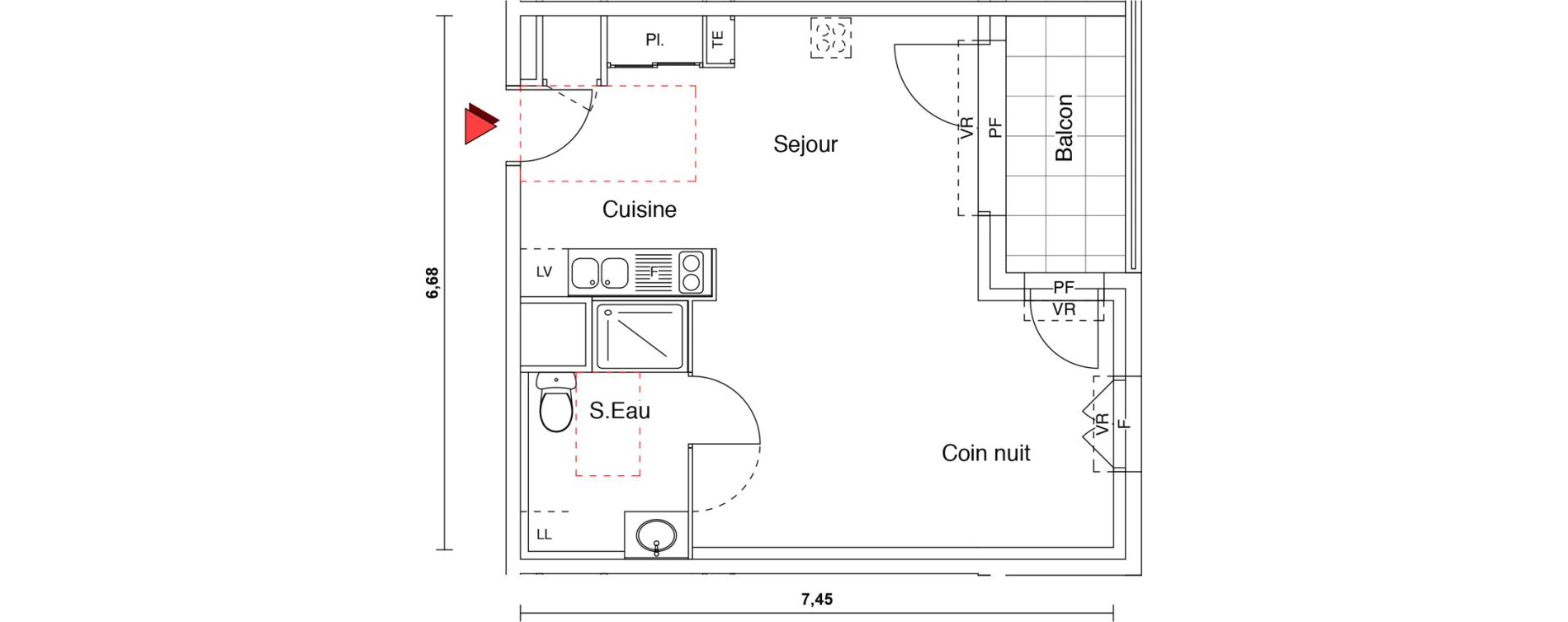 Appartement T1 de 41,00 m2 &agrave; Castelginest Centre