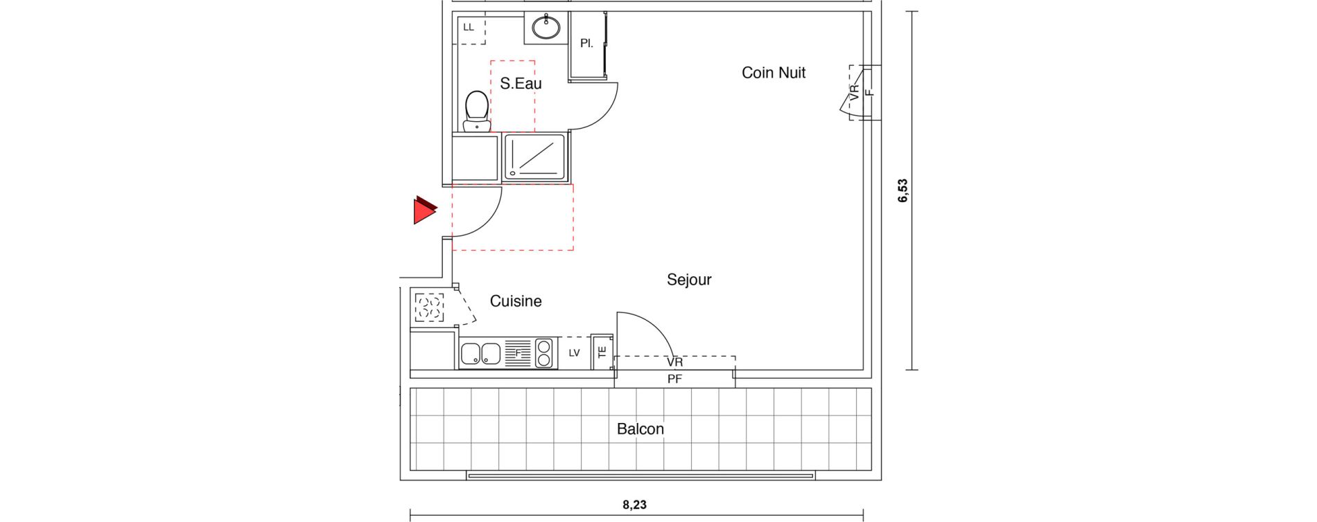 Appartement T1 de 48,00 m2 &agrave; Castelginest Centre