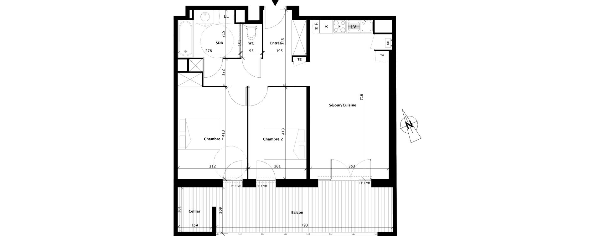 Appartement T3 de 66,16 m2 &agrave; Colomiers Centre