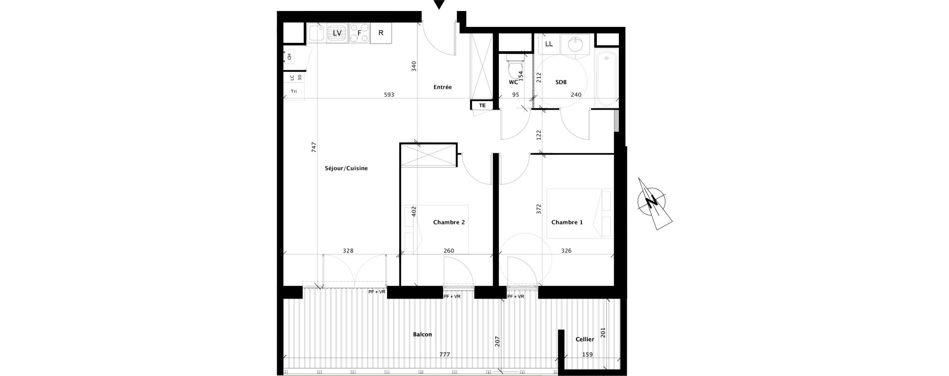 Appartement T3 de 65,55 m2 &agrave; Colomiers Centre