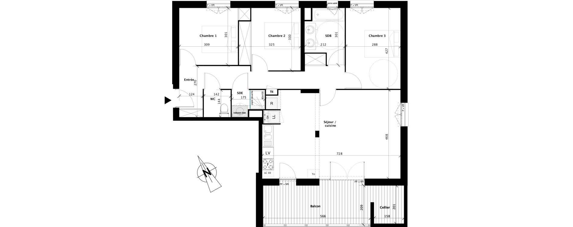 Appartement T4 de 87,12 m2 &agrave; Colomiers Centre