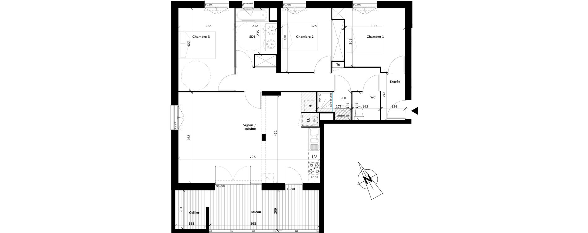 Appartement T4 de 87,11 m2 &agrave; Colomiers Centre