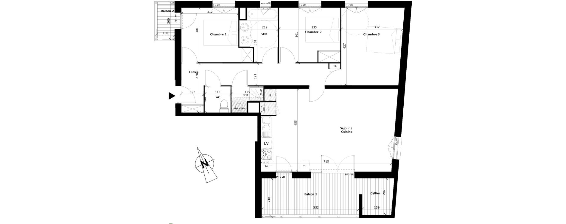 Appartement T4 de 88,74 m2 &agrave; Colomiers Centre