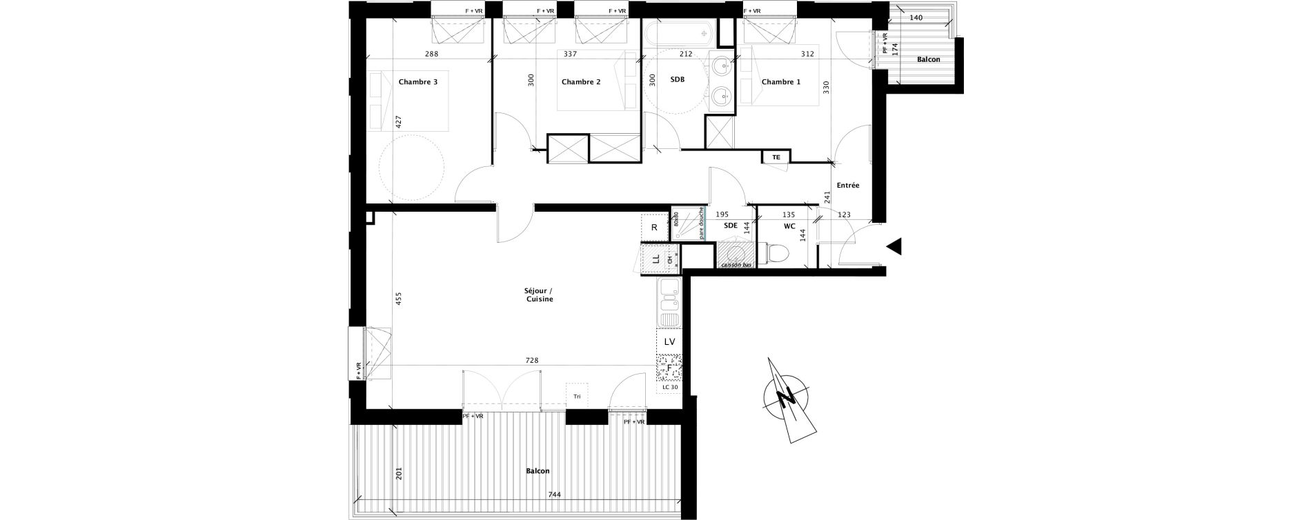 Appartement T4 de 86,69 m2 &agrave; Colomiers Centre