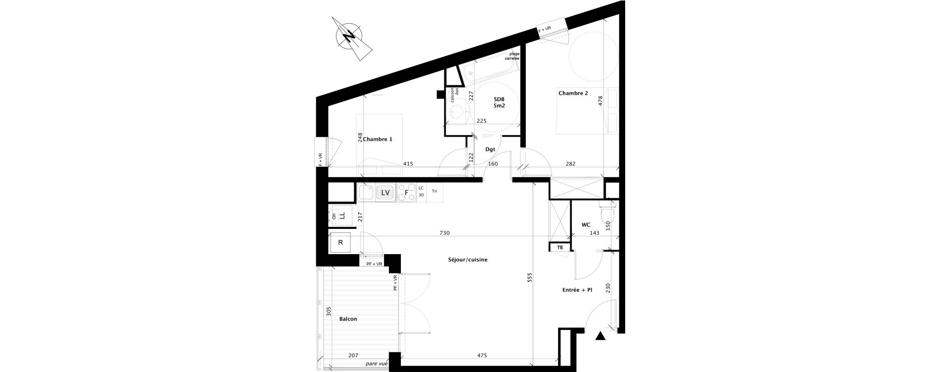 Appartement T3 de 67,90 m2 &agrave; Colomiers Centre