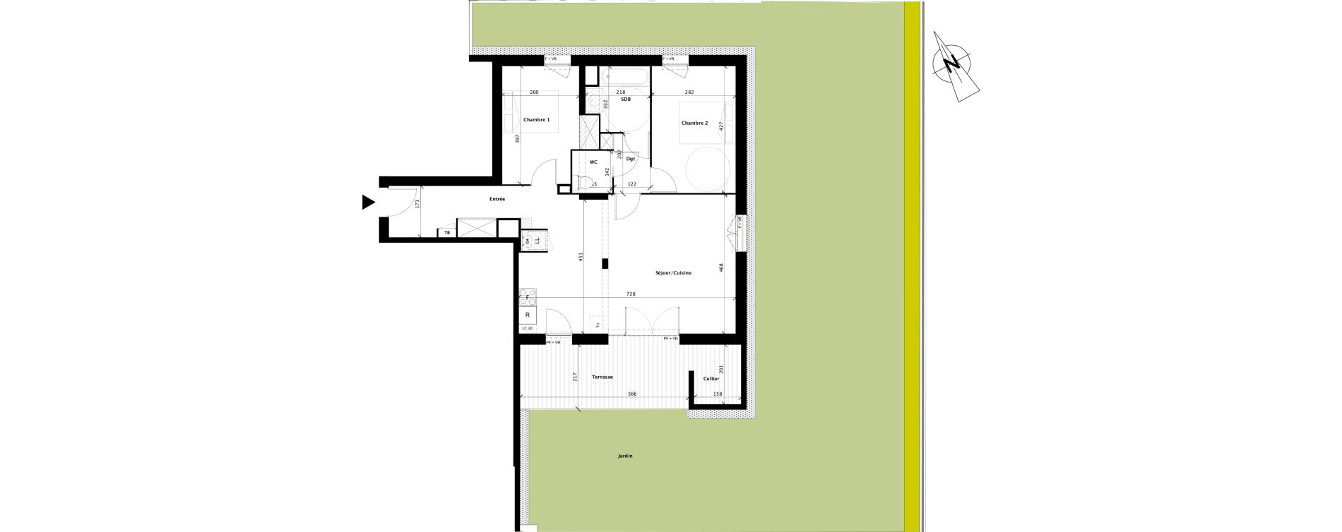 Appartement T3 de 72,39 m2 &agrave; Colomiers Centre