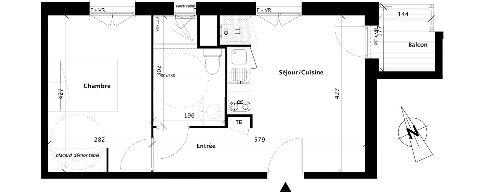 Appartement T2 de 35,59 m2 &agrave; Colomiers Centre