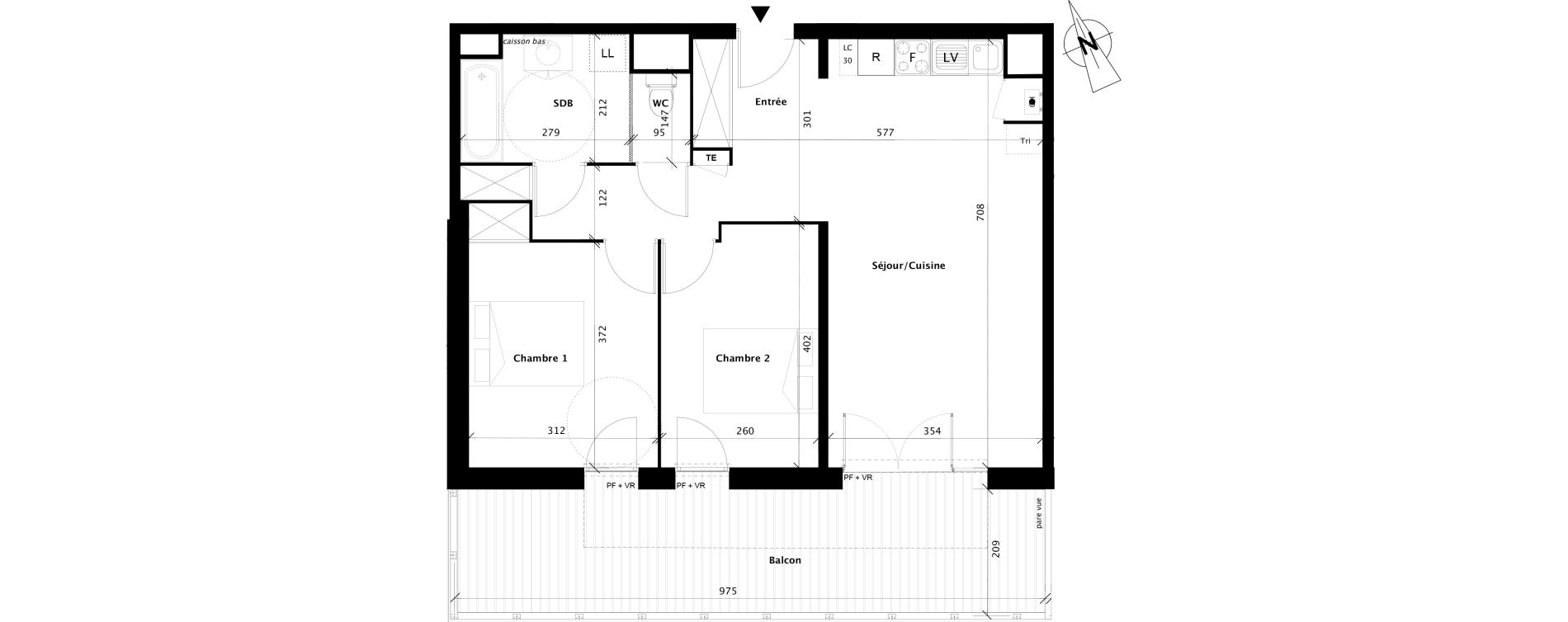 Appartement T3 de 64,49 m2 &agrave; Colomiers Centre