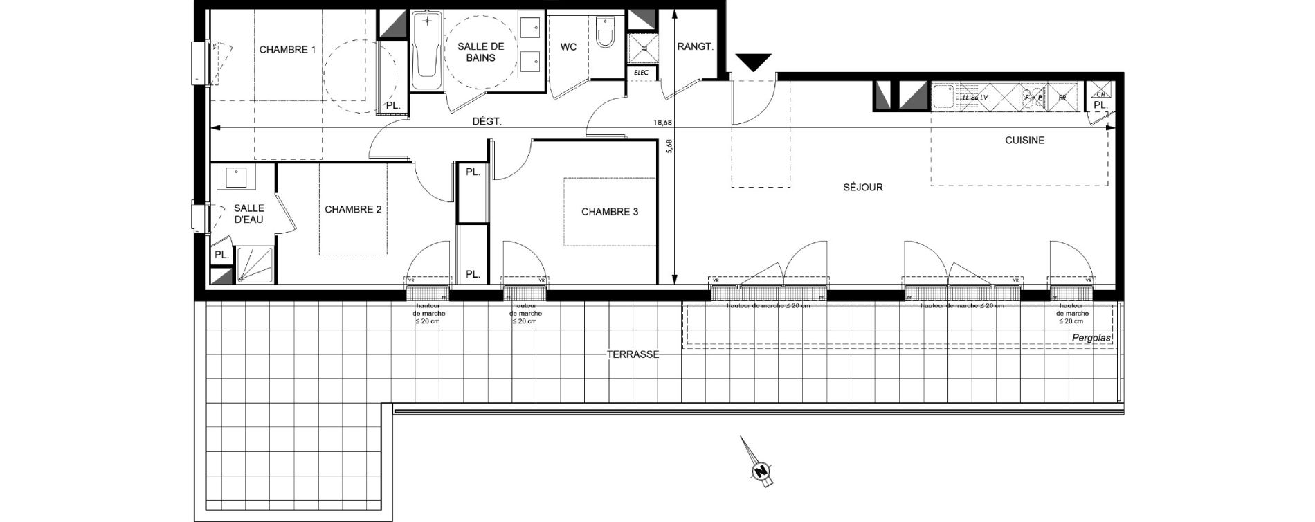 Appartement T4 de 90,39 m2 &agrave; Colomiers Les fenassiers