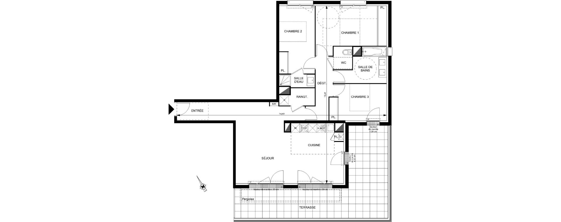 Appartement T4 de 98,05 m2 &agrave; Colomiers Les fenassiers
