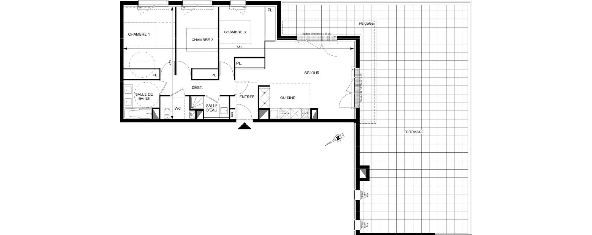 Appartement T4 de 80,23 m2 &agrave; Colomiers Les fenassiers