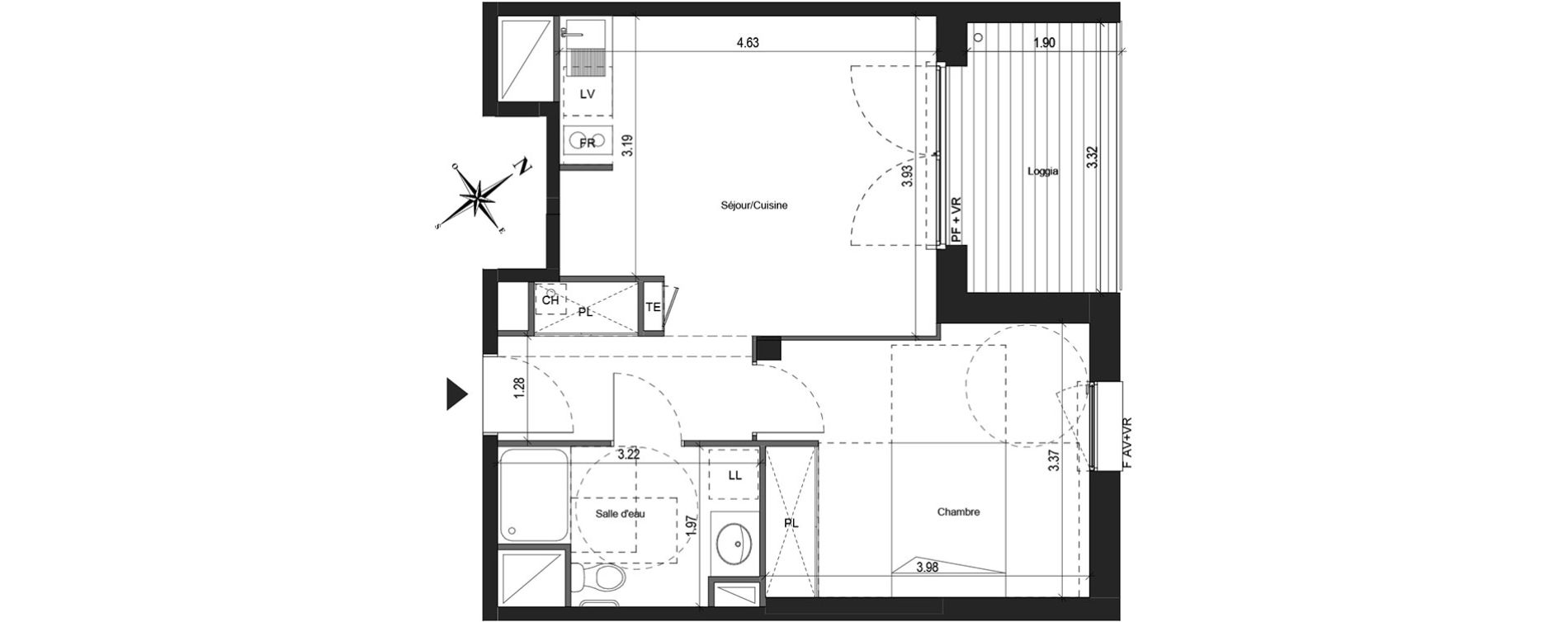 Appartement T2 de 40,50 m2 &agrave; Colomiers Centre