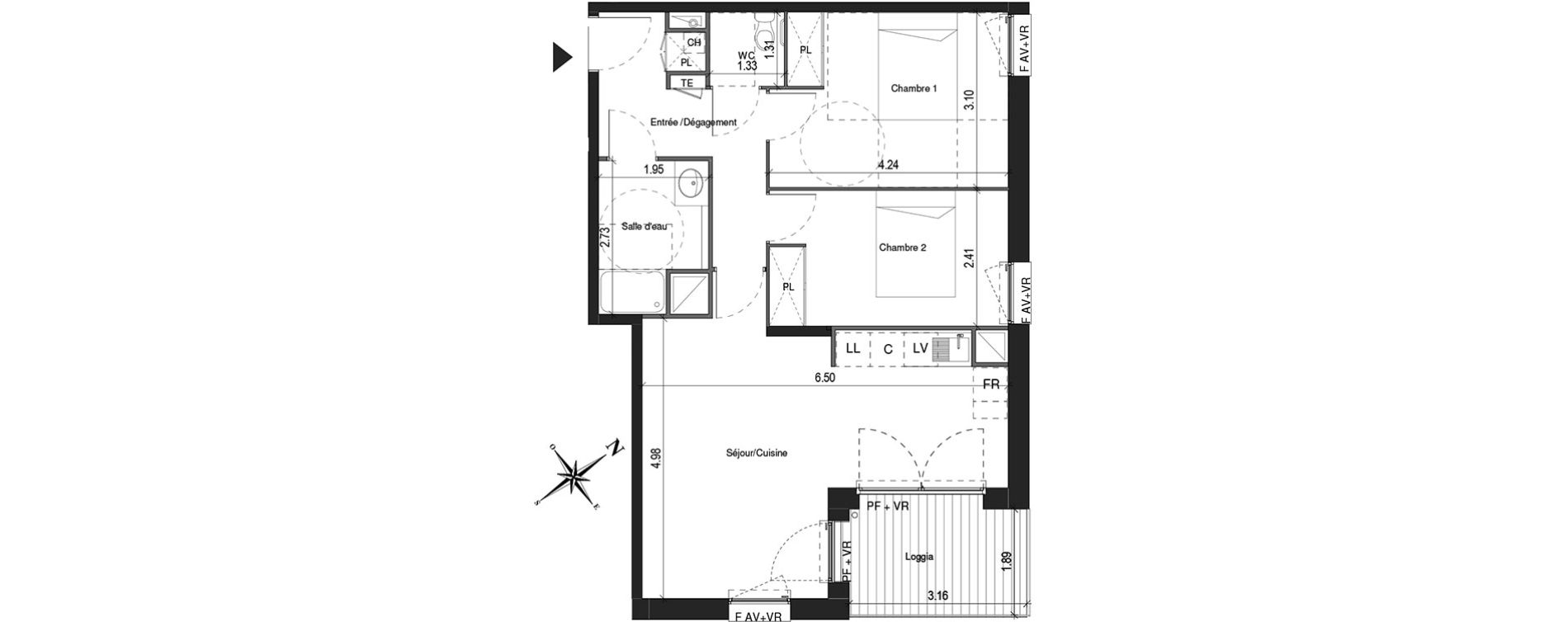Appartement T3 de 62,40 m2 &agrave; Colomiers Centre