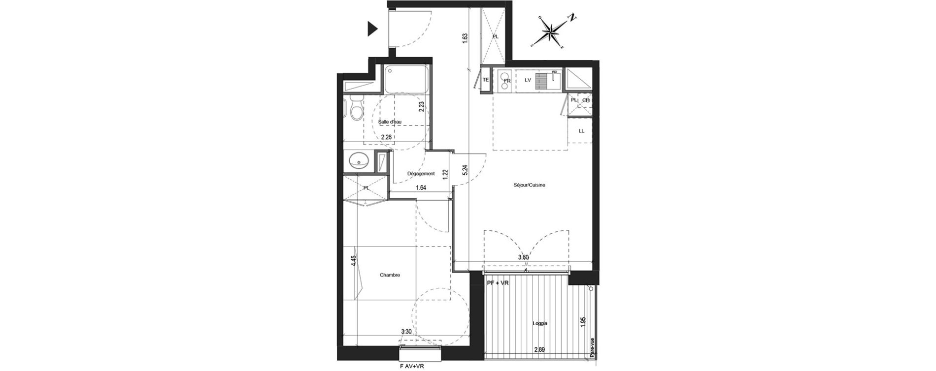 Appartement T2 de 42,80 m2 &agrave; Colomiers Centre