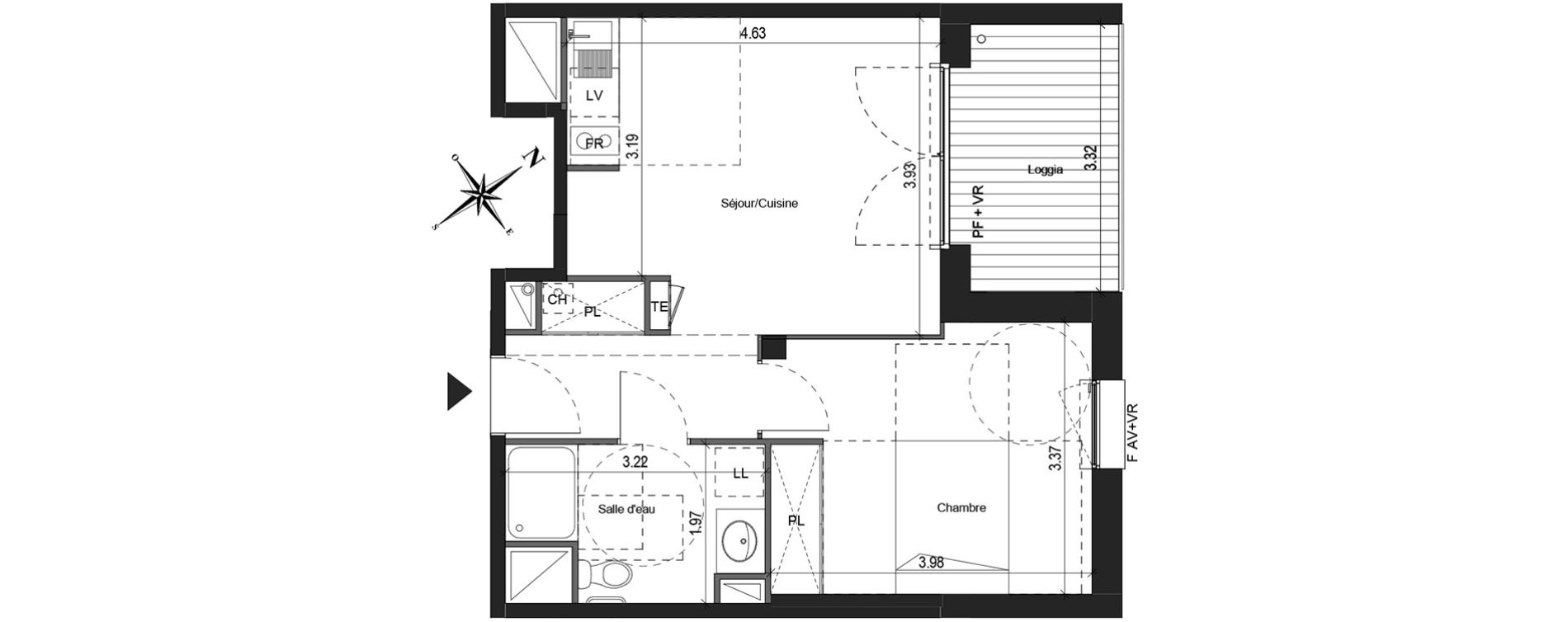Appartement T2 de 40,50 m2 &agrave; Colomiers Centre