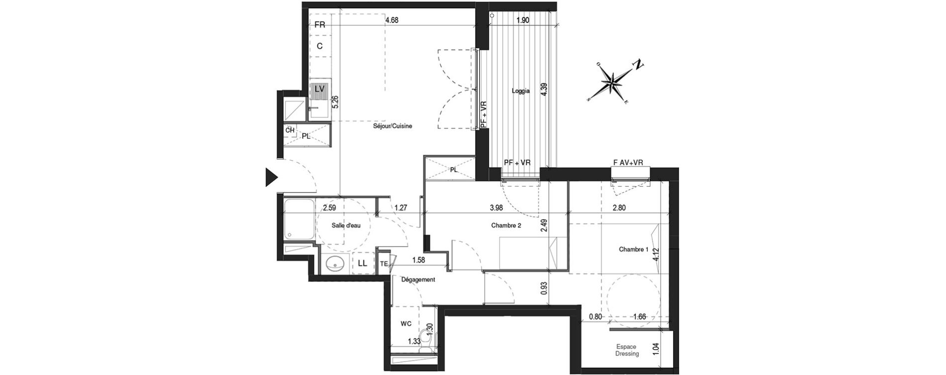 Appartement T3 de 62,50 m2 &agrave; Colomiers Centre