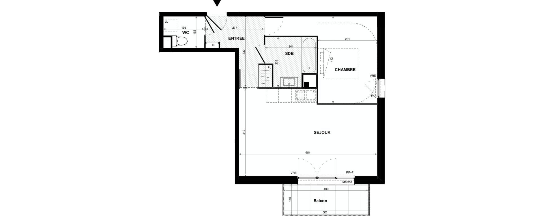 Appartement T2 de 53,15 m2 &agrave; Colomiers Centre