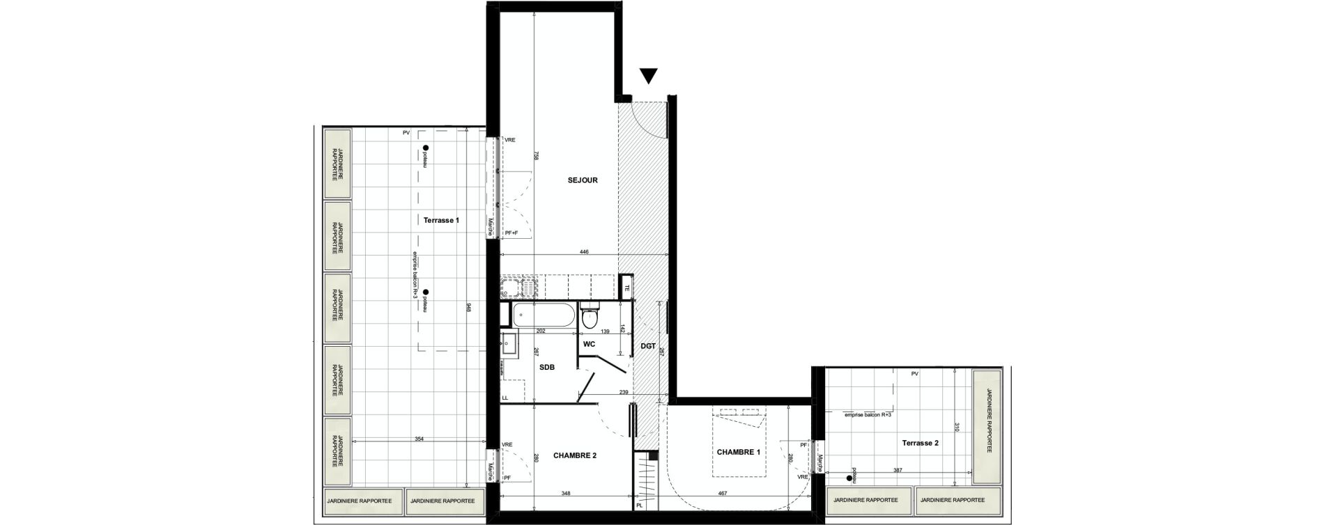 Appartement T3 de 64,29 m2 &agrave; Colomiers Centre