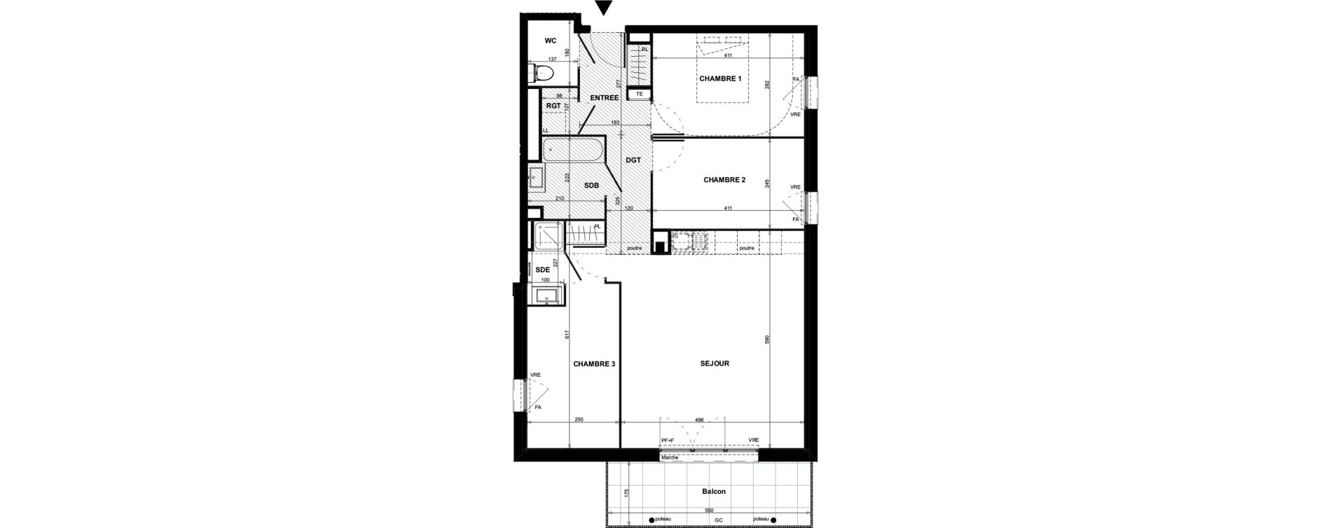 Appartement T4 de 81,50 m2 &agrave; Colomiers Centre