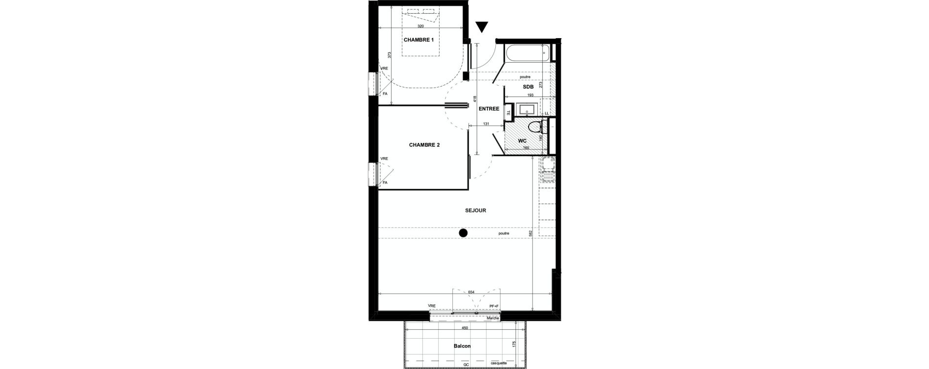 Appartement T3 de 69,56 m2 &agrave; Colomiers Centre