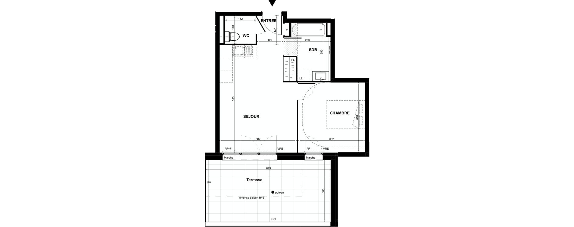 Appartement T2 de 40,85 m2 &agrave; Colomiers Centre