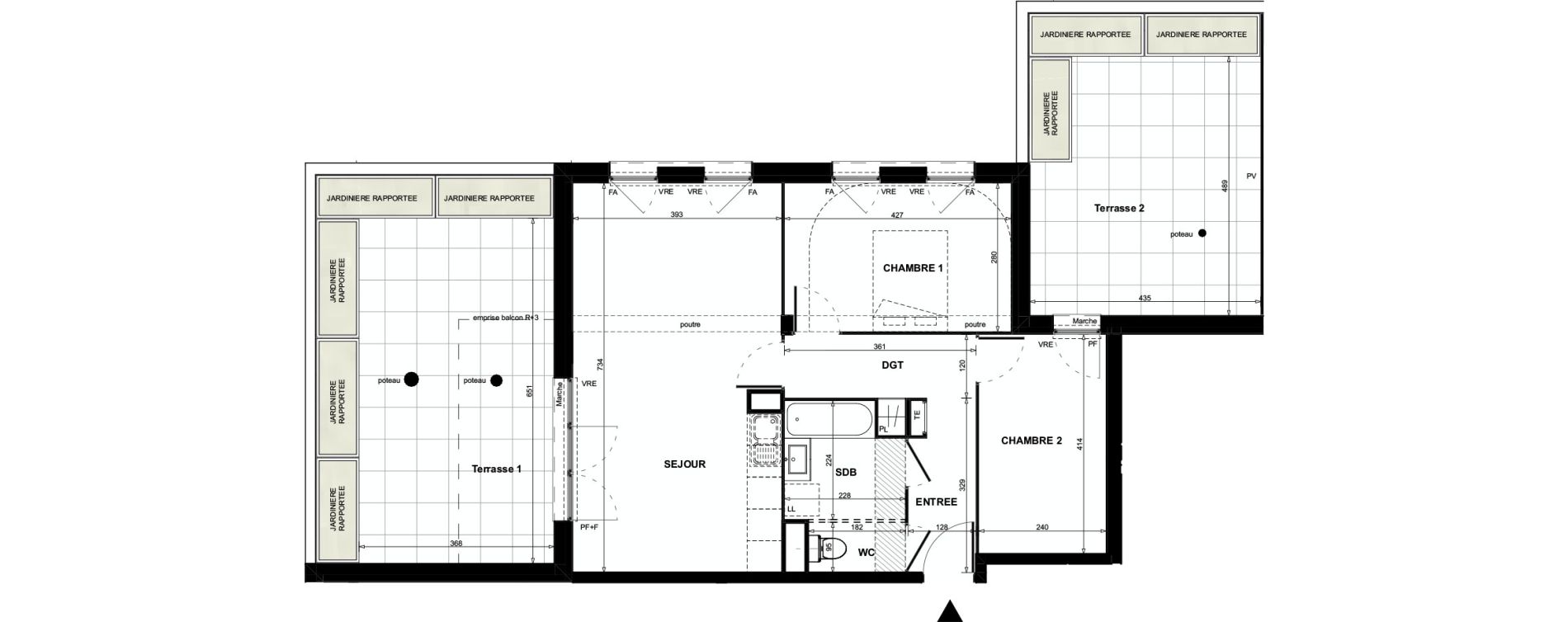 Appartement T3 de 65,54 m2 &agrave; Colomiers Centre