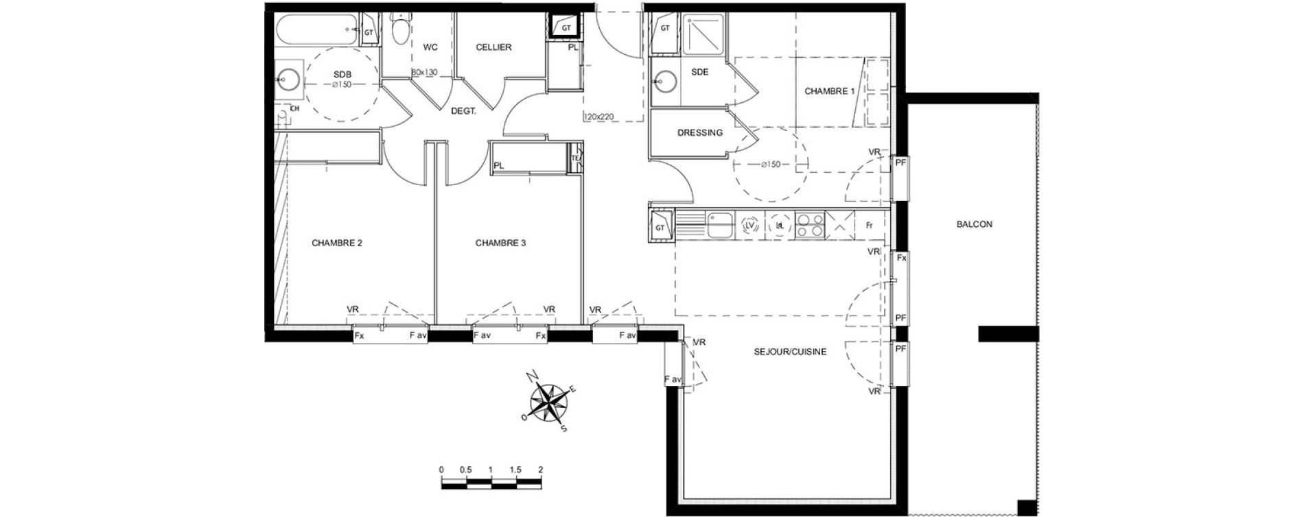 Appartement T4 de 88,42 m2 &agrave; Colomiers Les fenassiers