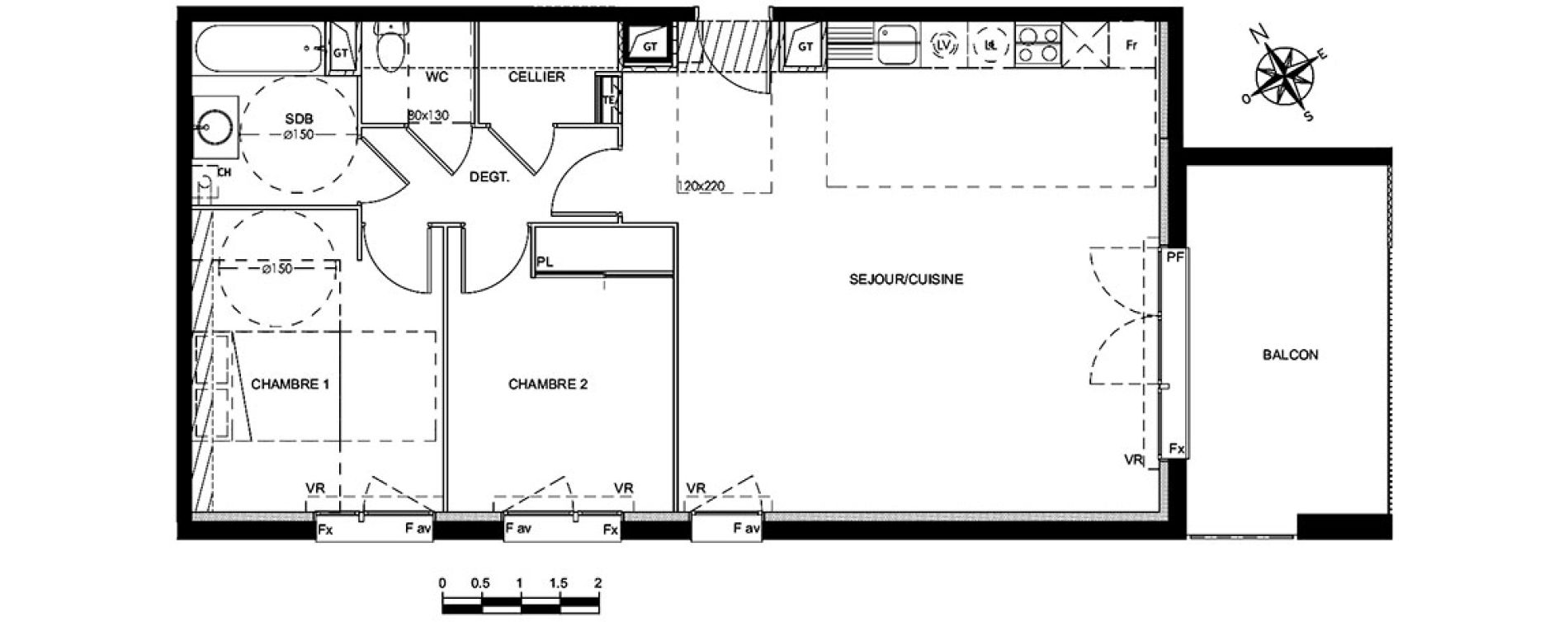 Appartement T3 de 75,13 m2 &agrave; Colomiers Les fenassiers