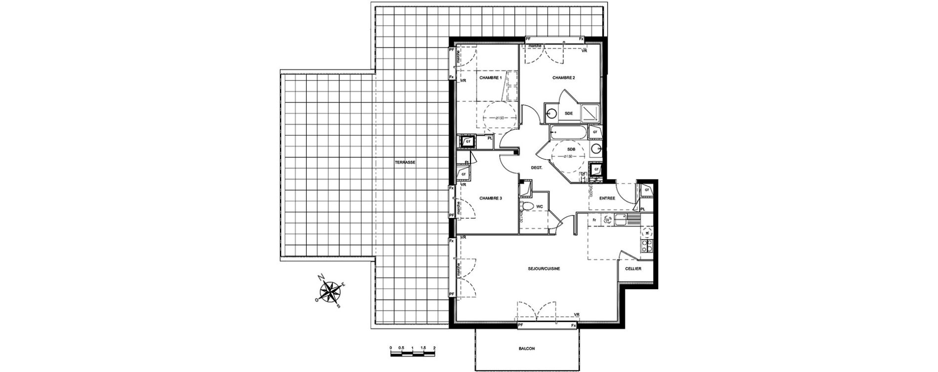Appartement T4 de 90,29 m2 &agrave; Colomiers Les fenassiers