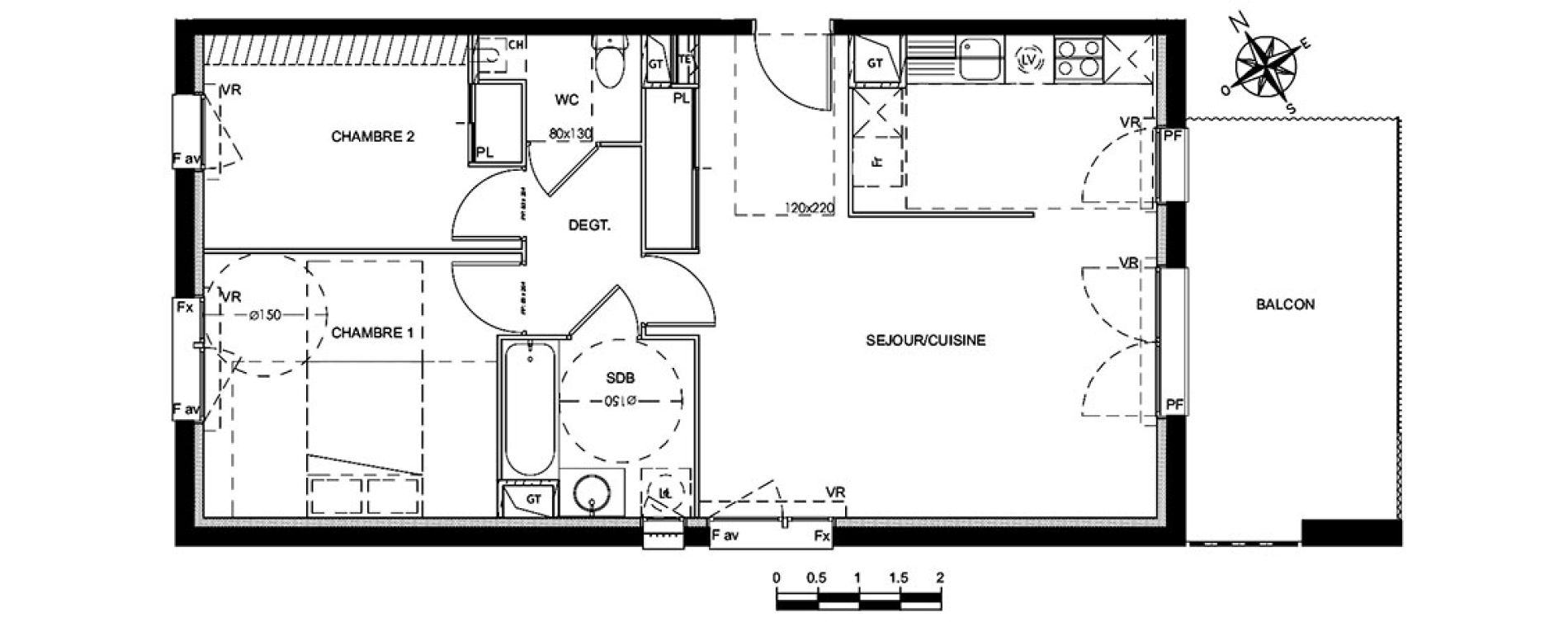 Appartement T3 de 65,66 m2 &agrave; Colomiers Les fenassiers