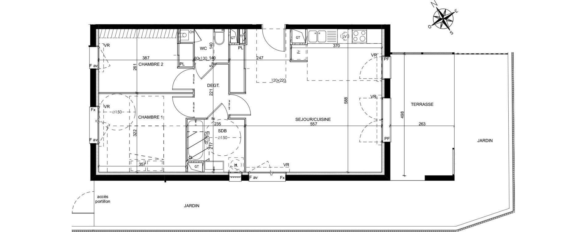 Appartement T3 de 65,75 m2 &agrave; Colomiers Les fenassiers