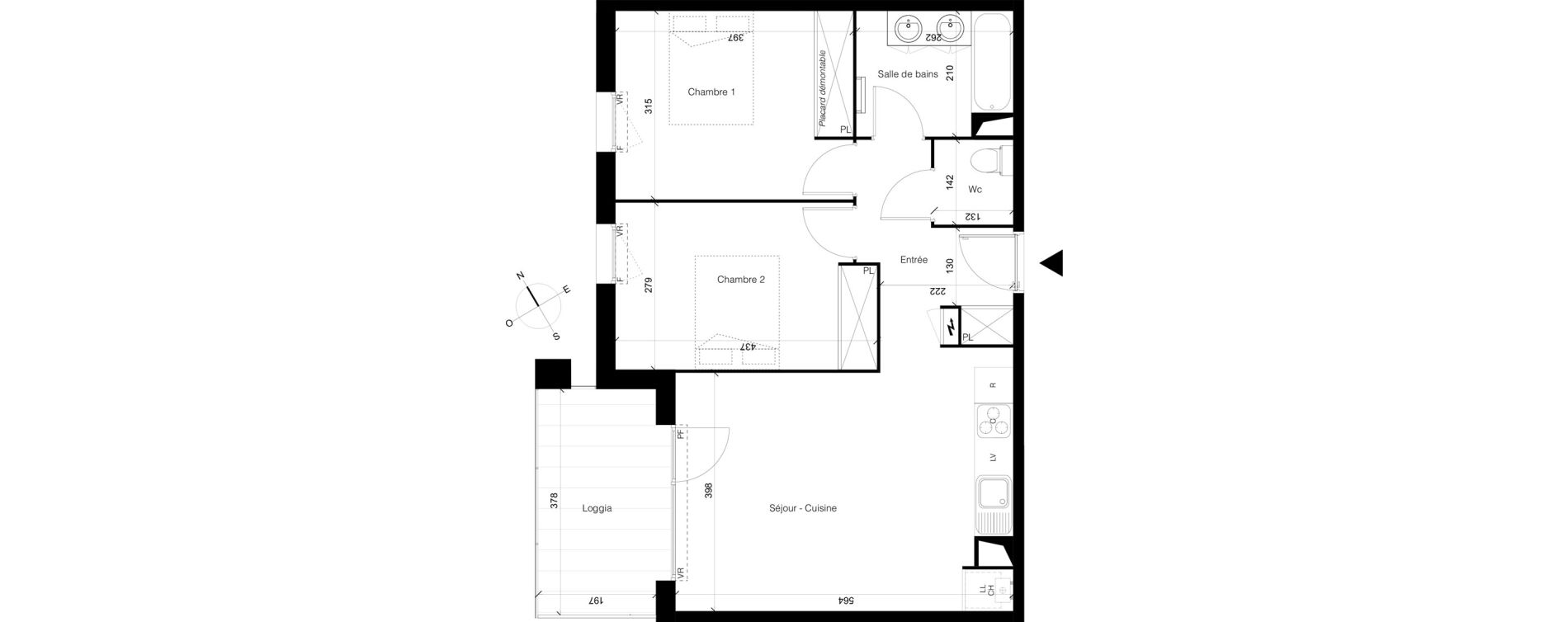 Appartement T3 de 60,55 m2 &agrave; Colomiers Les ramassiers