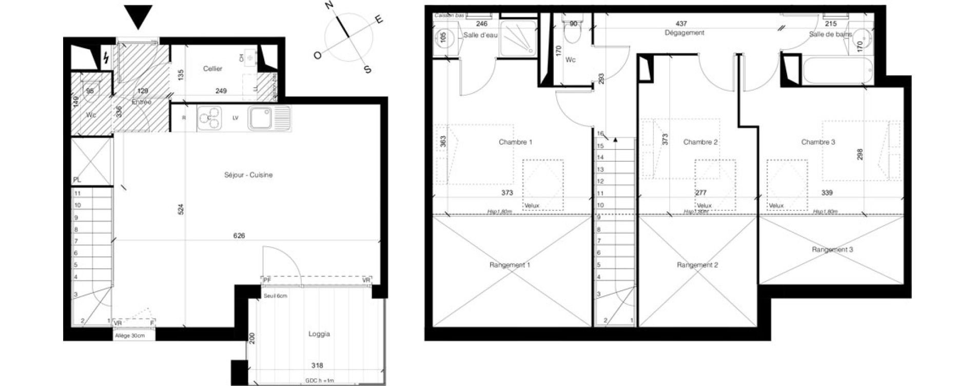 Appartement T4 de 83,45 m2 &agrave; Colomiers Les ramassiers