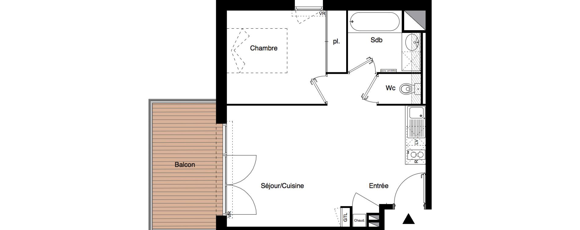 Appartement T2 de 40,05 m2 &agrave; Colomiers Centre