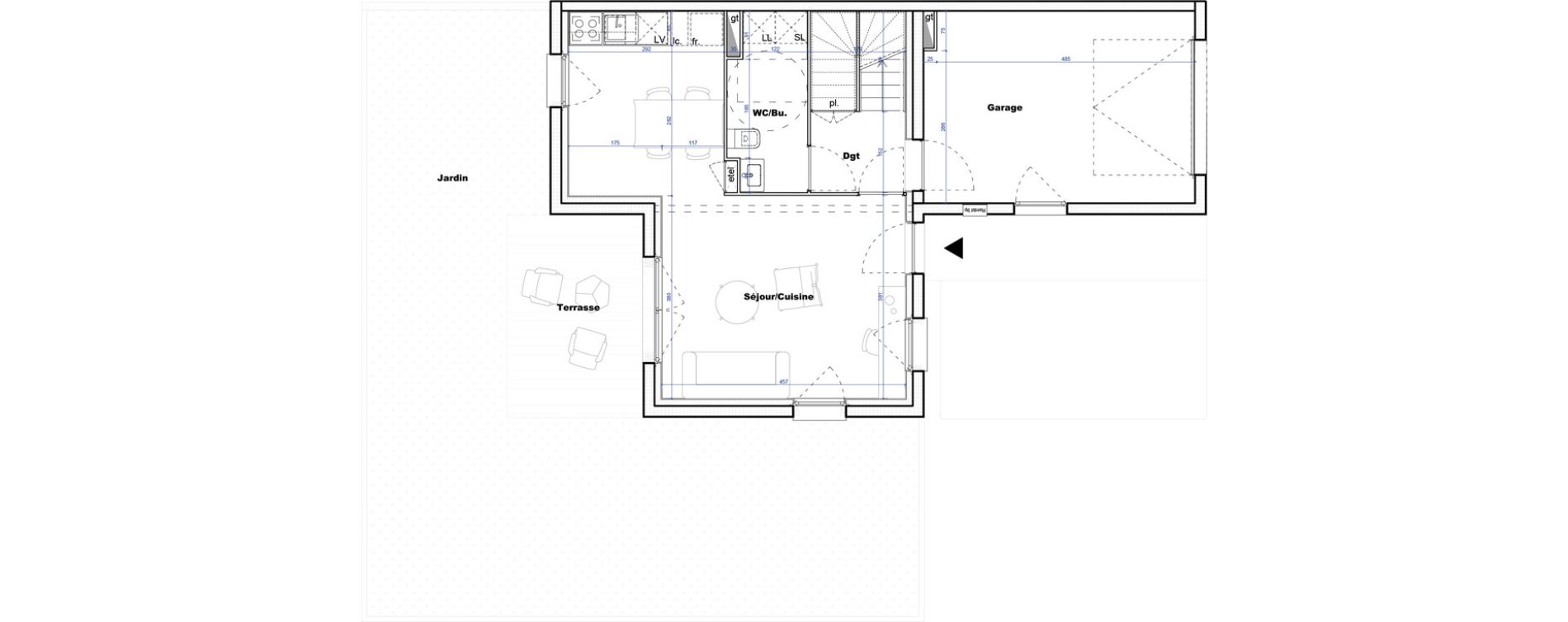 Maison T4 de 89,35 m2 &agrave; Cornebarrieu Monges croix du sud