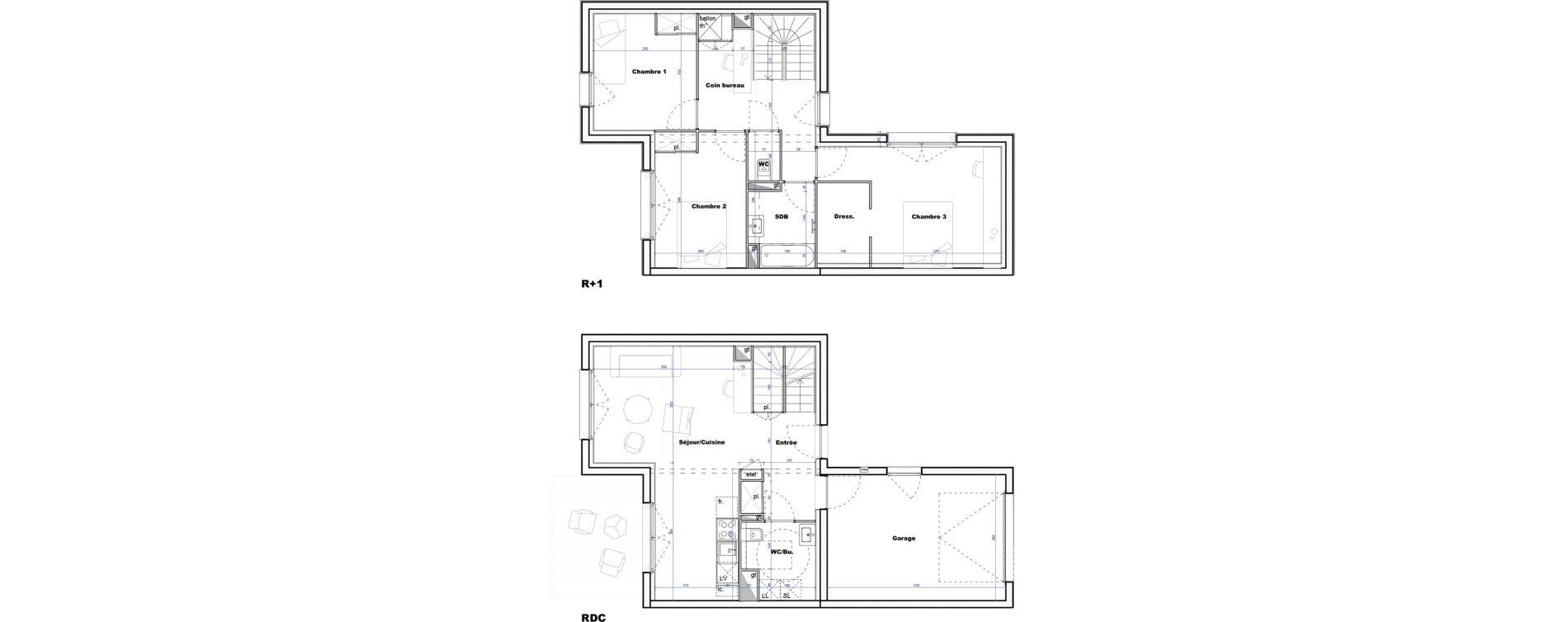 Maison T4 de 87,06 m2 &agrave; Cornebarrieu Monges croix du sud