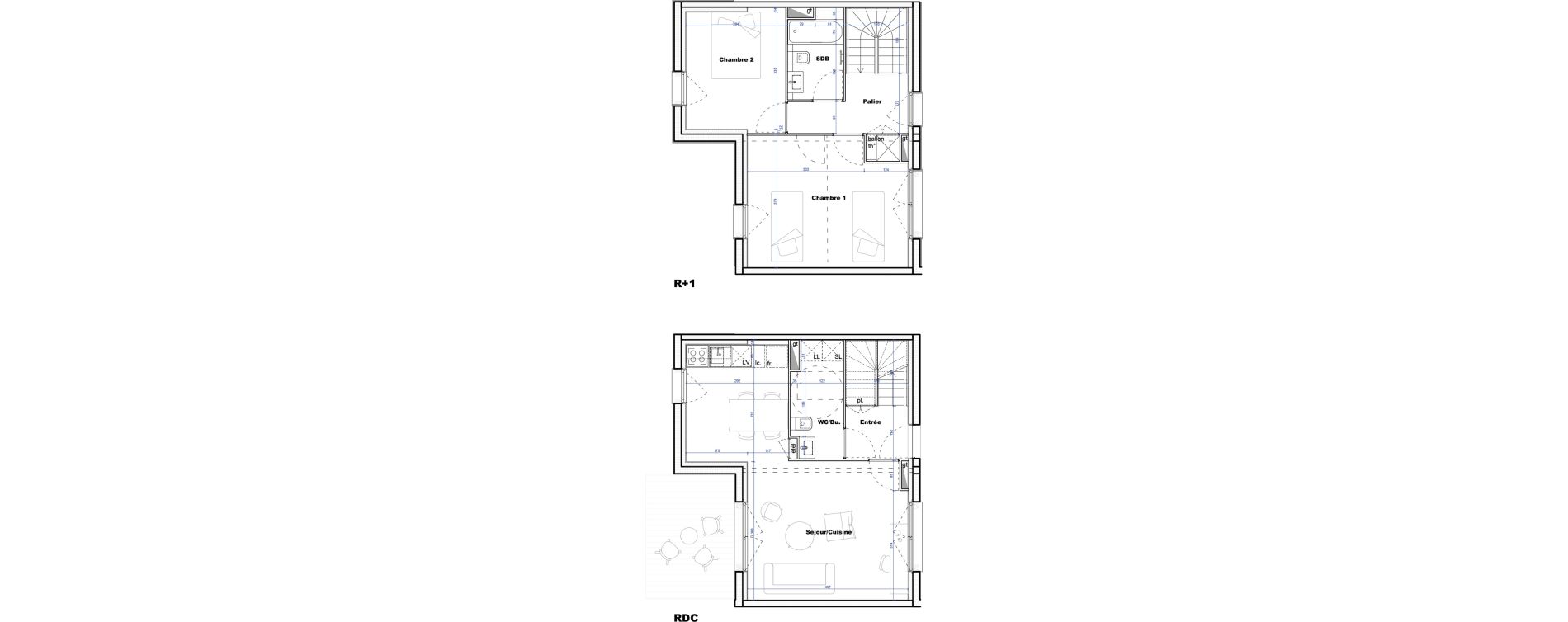 Maison T3 de 72,21 m2 &agrave; Cornebarrieu Monges croix du sud